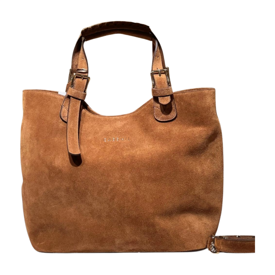 Tote bag 8614 süet deri camel