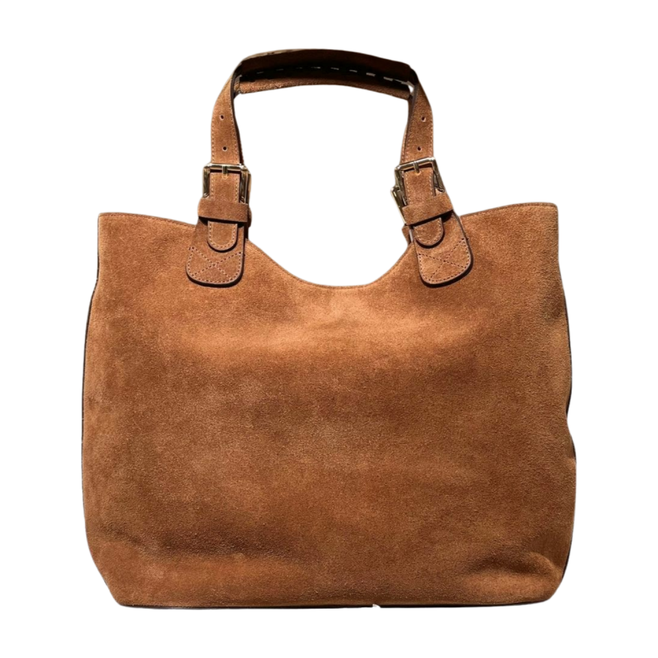 Tote bag 8614 süet deri camel