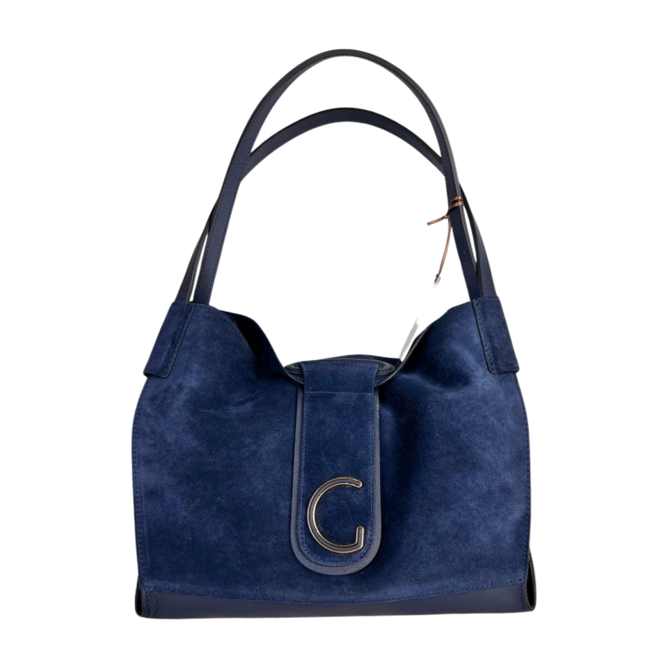 Hoba bag 8593 süet deri lacivert