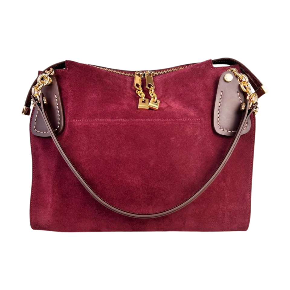 Hoba bag 8624 süet deri bordo