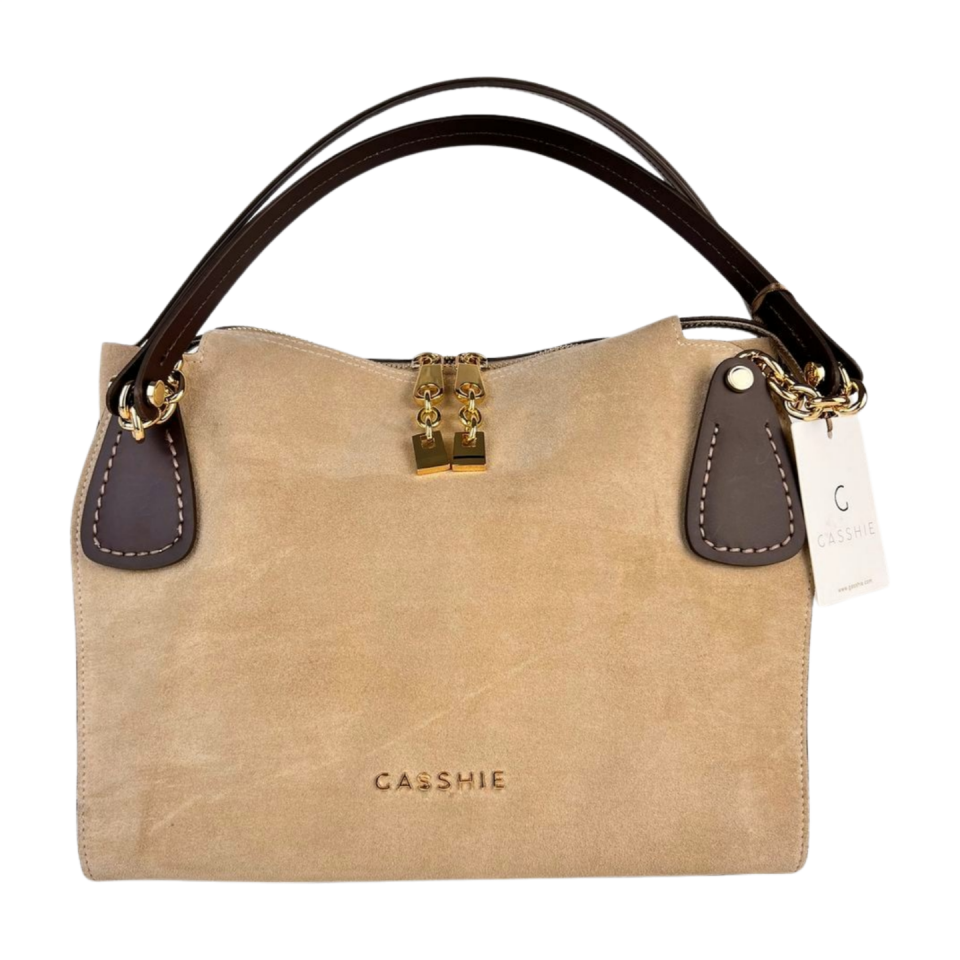 Hoba bag 8624 süet deri bej