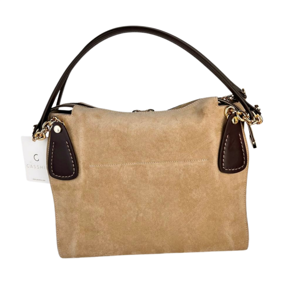 Hoba bag 8624 süet deri bej