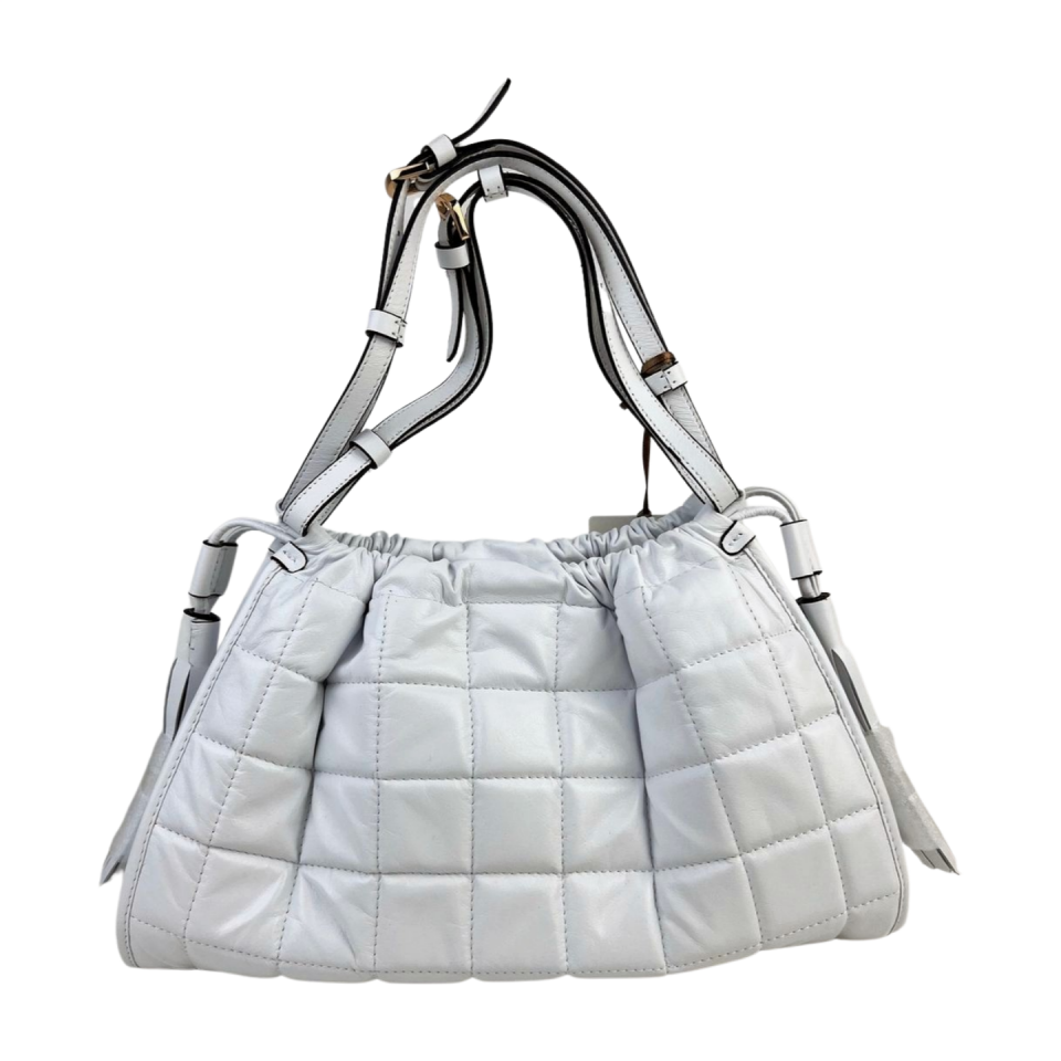 Quilted bag 8550 hakiki deri beyaz