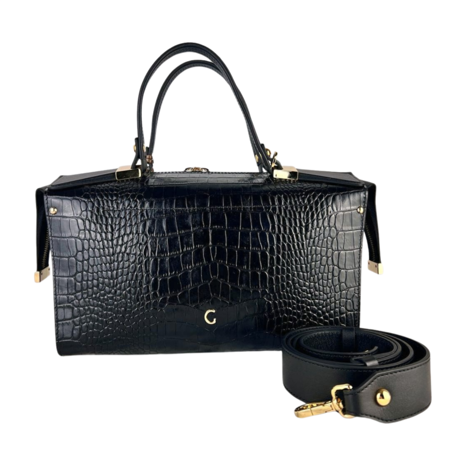 Barrel bag 8356 dana derisi siyah