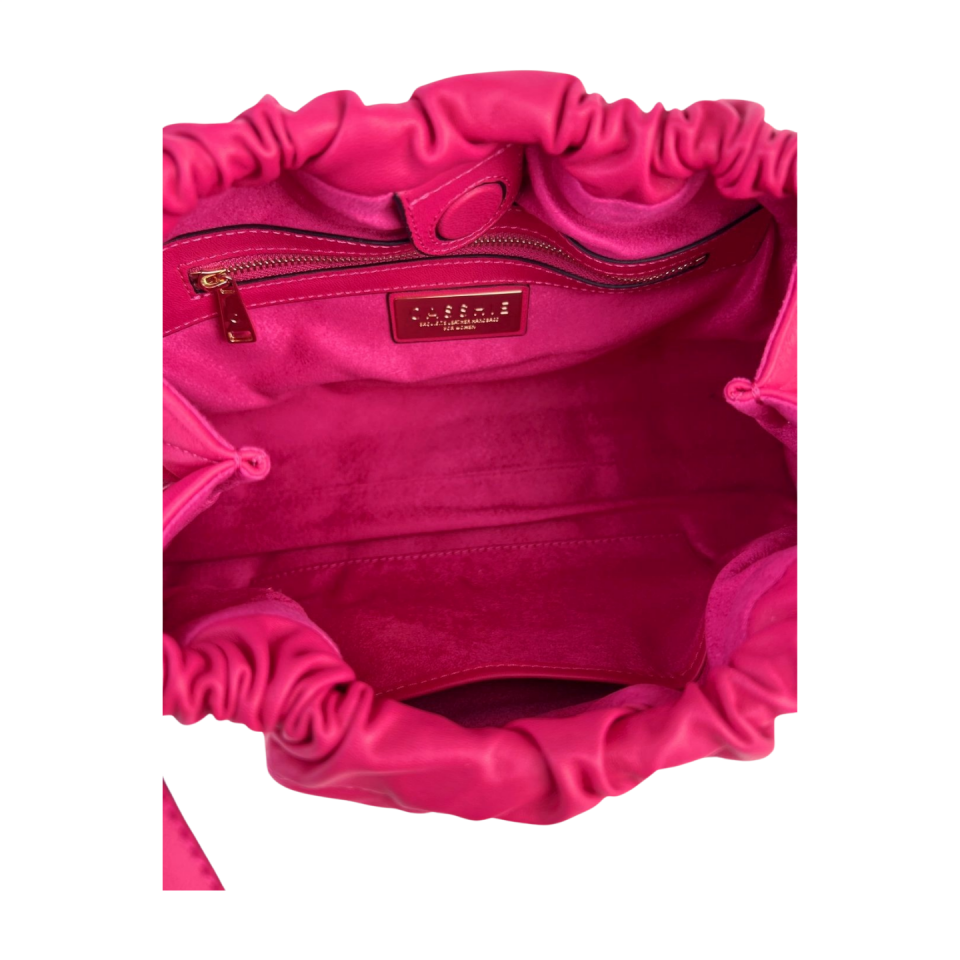 Quilted bag 8550 hakiki deri fuşya