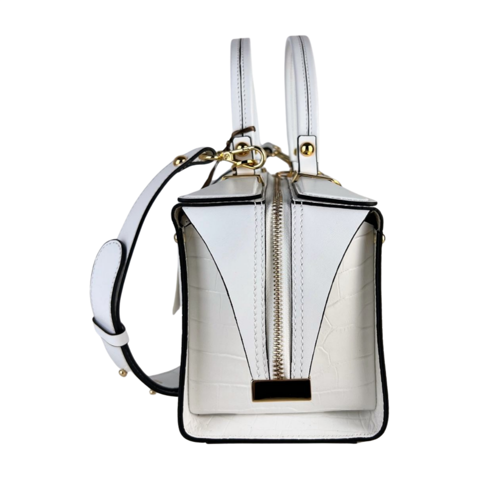 Barrel bag 8356 dana derisi beyaz