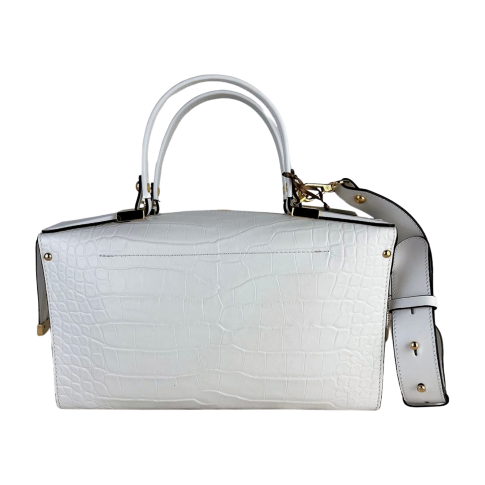Barrel bag 8356 dana derisi beyaz