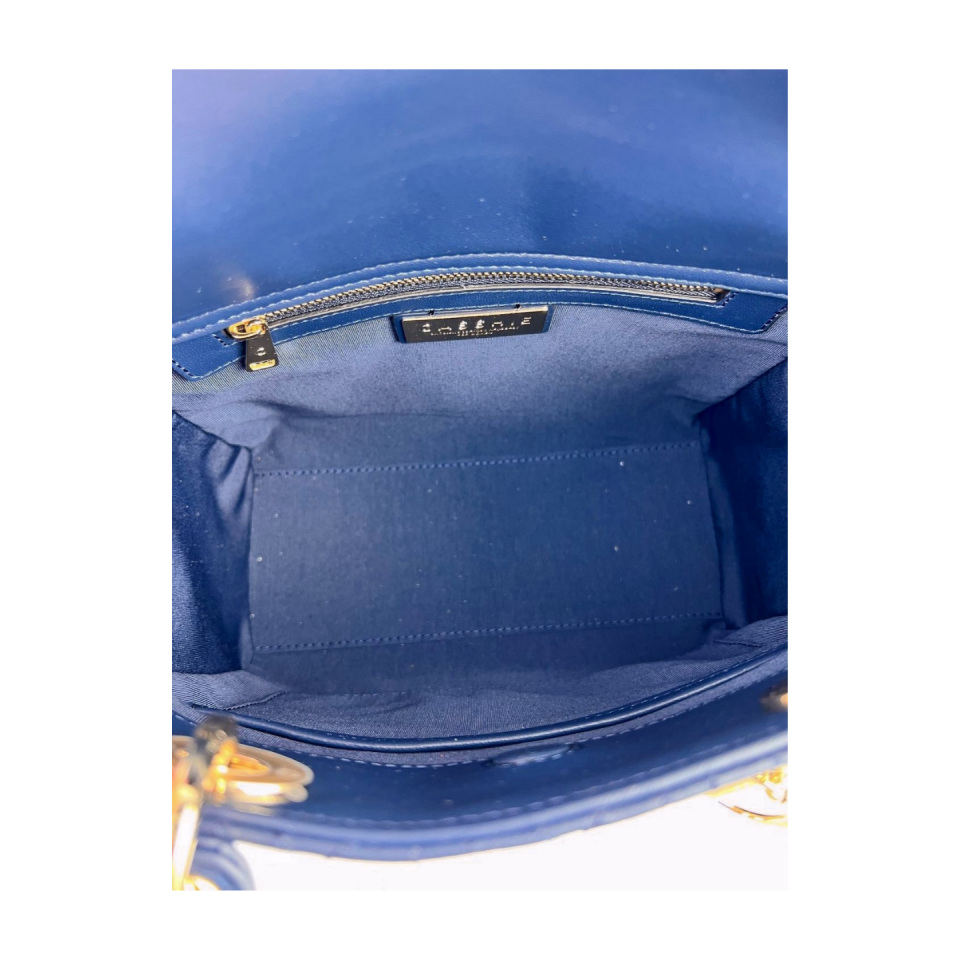 Quilted bag 8573 hakiki deri lacivert