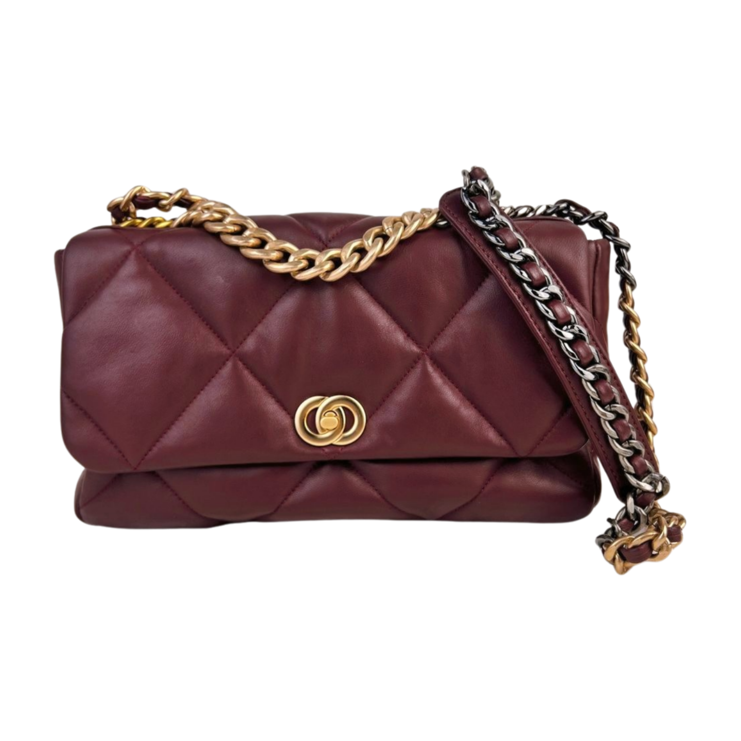Quilted bag 8482 hakiki deri bordo