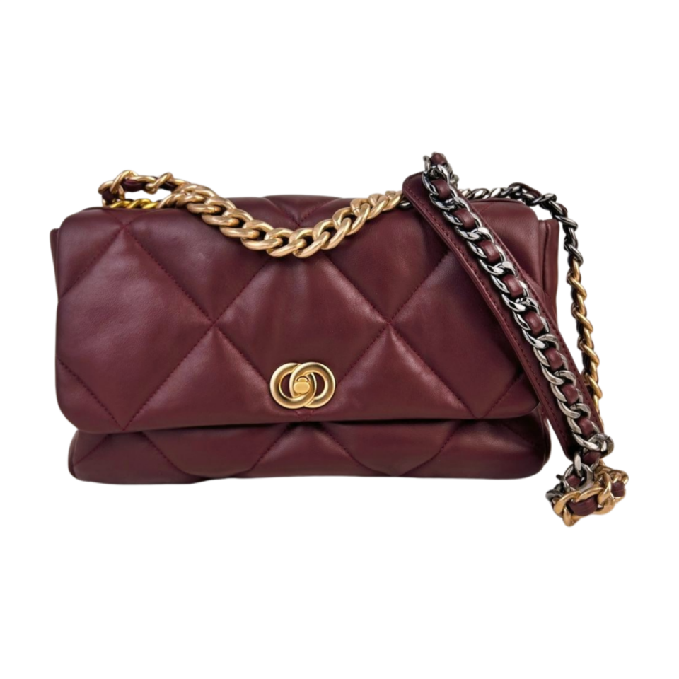 Quilted bag 8482 hakiki deri bordo