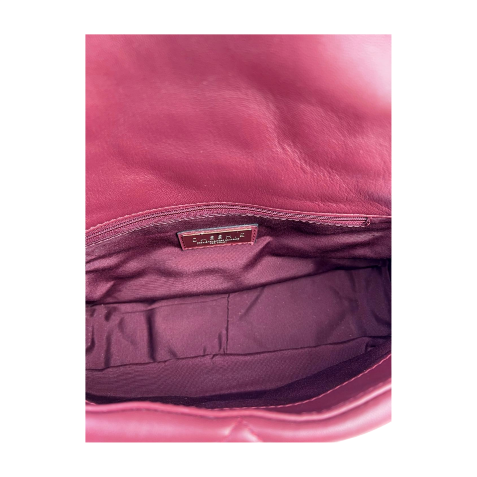 Quilted bag 8482 hakiki deri bordo