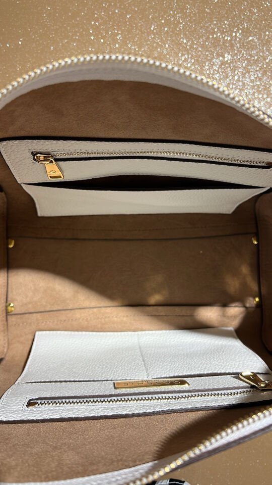 Barrel bag 8592 dana derisi beyaz