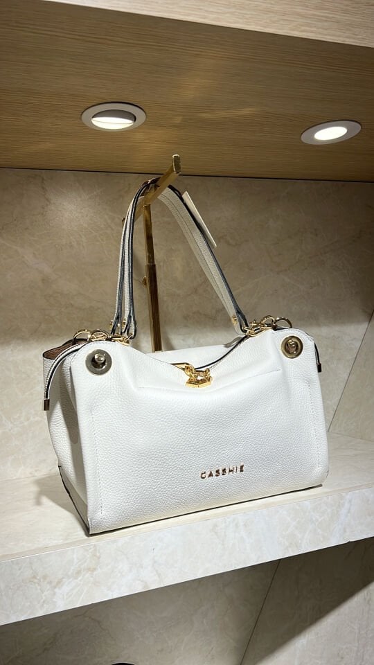 Barrel bag 8592 dana derisi beyaz