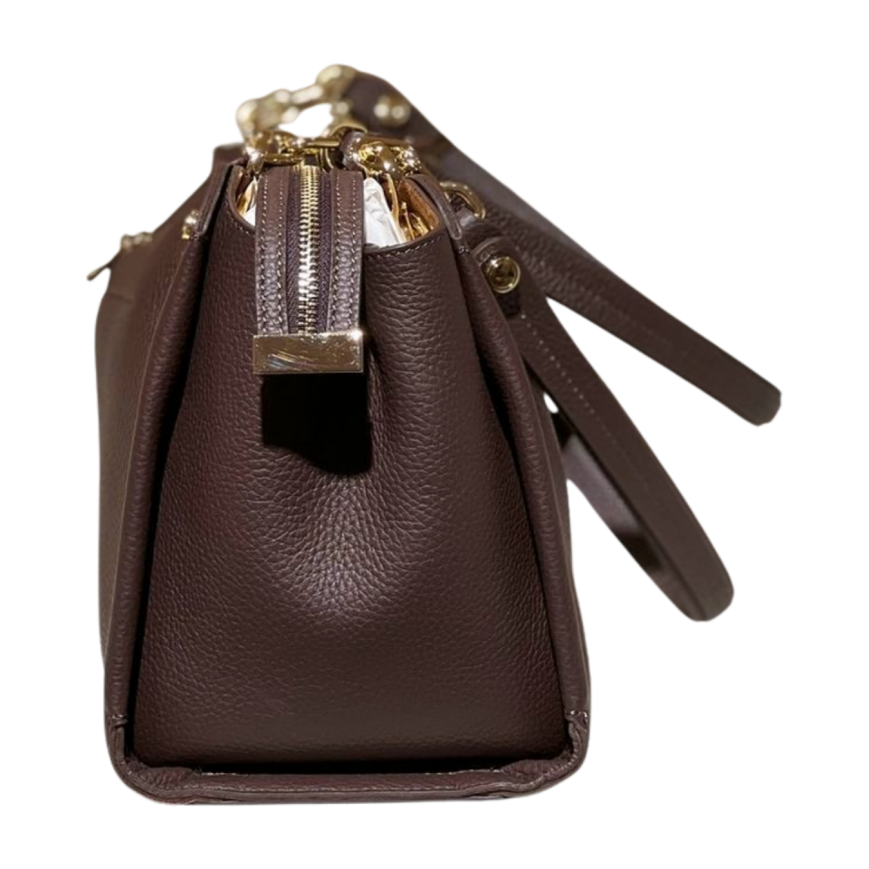 Barrel bag 8592 dana derisi kahverengi