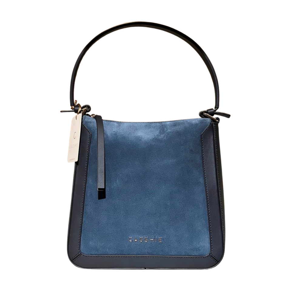 Baguette bag 8564 dana derisi lacivert ( süet kombin)