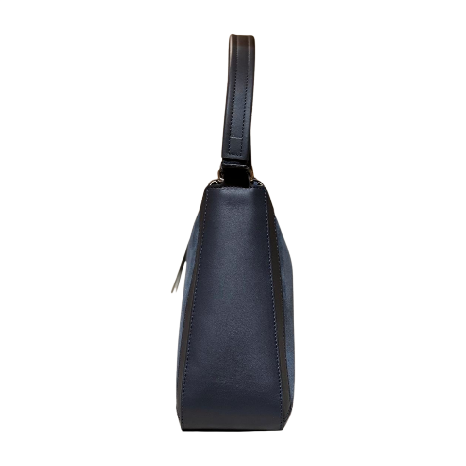 Baguette bag 8564 dana derisi lacivert ( süet kombin)