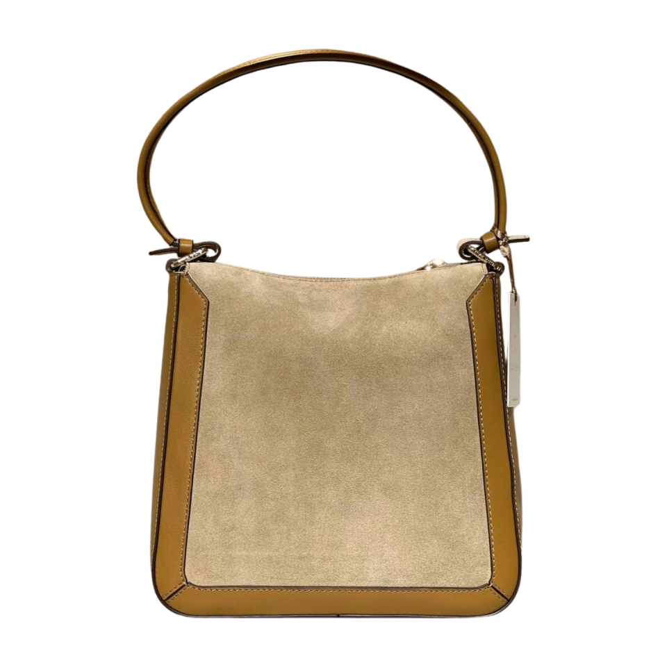 Baguette bag 8564 dana derisi hardal(süet bej kombin)