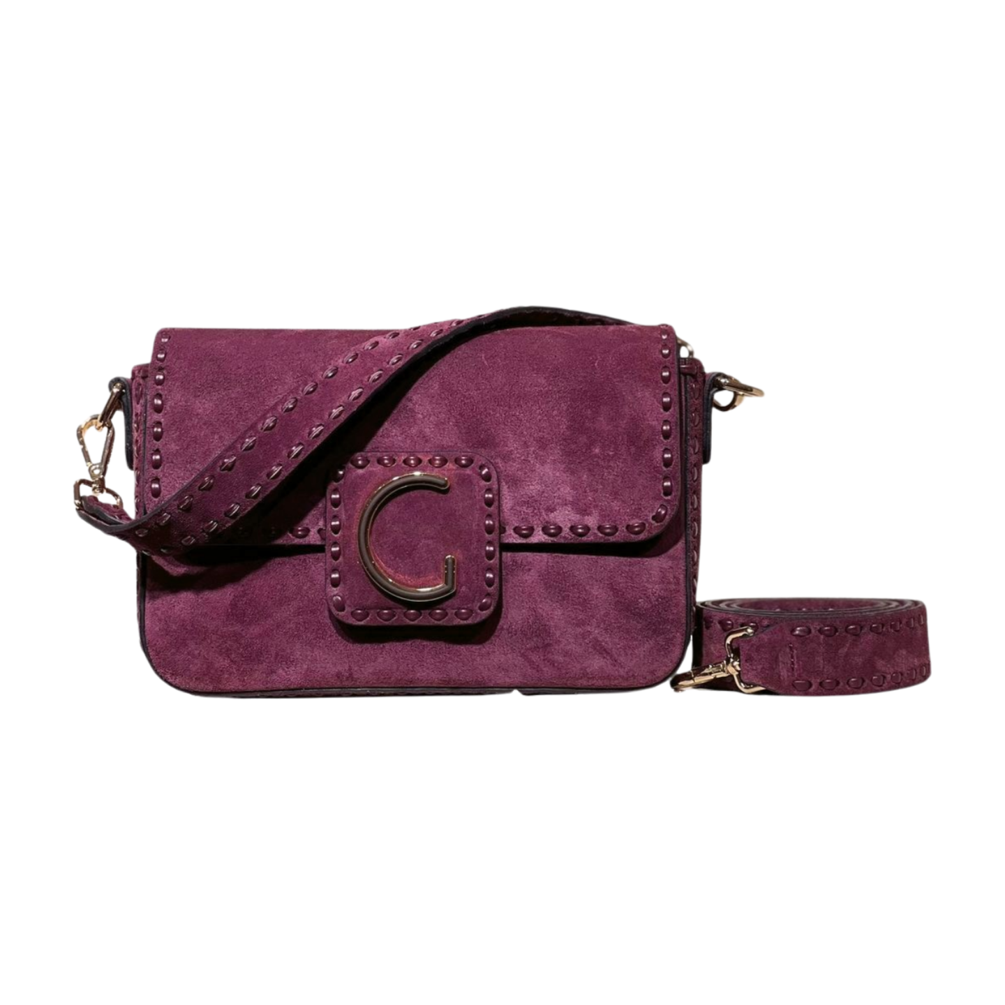 Crossbody bag 8596 hakiki süet deri bordo