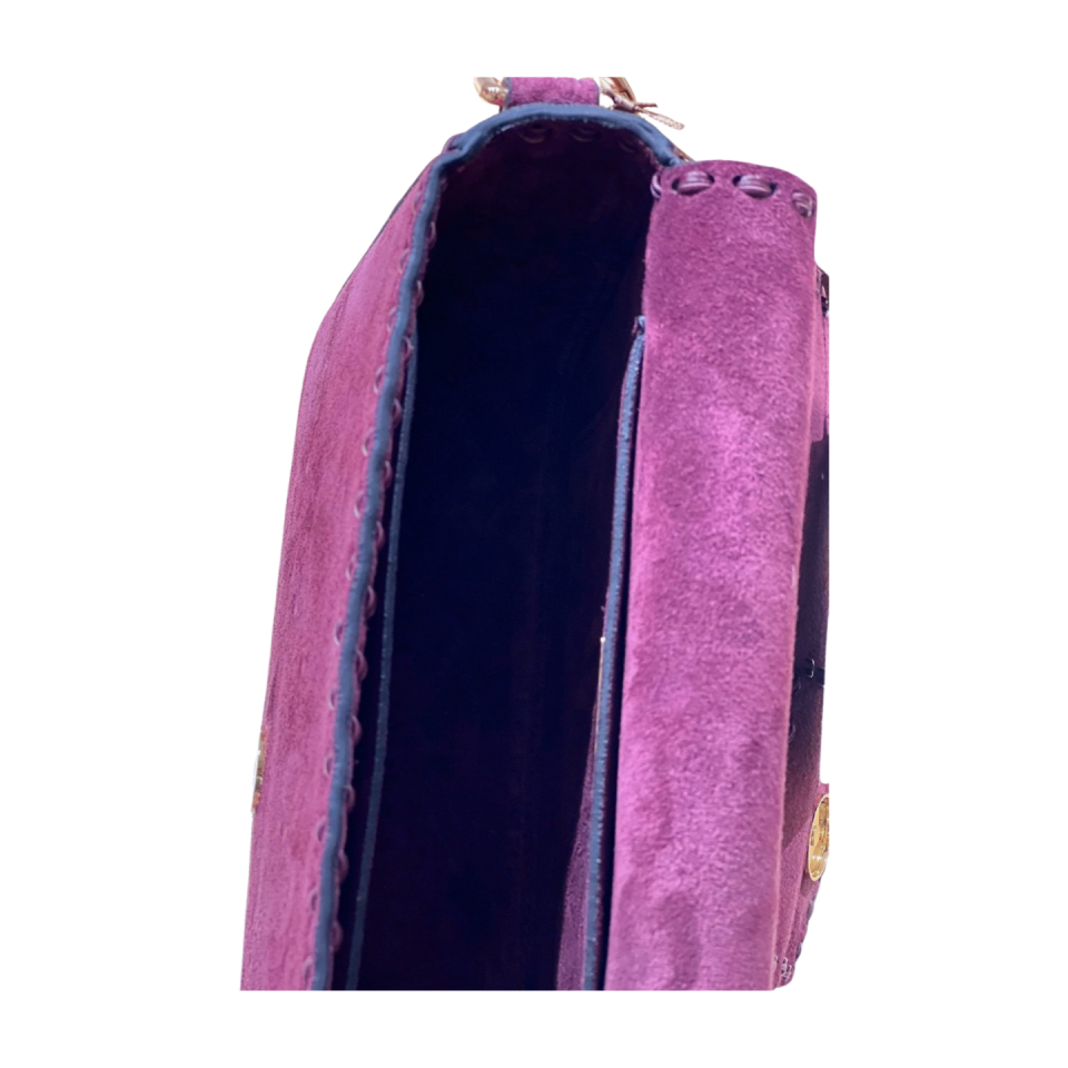 Crossbody bag 8596 hakiki süet deri bordo