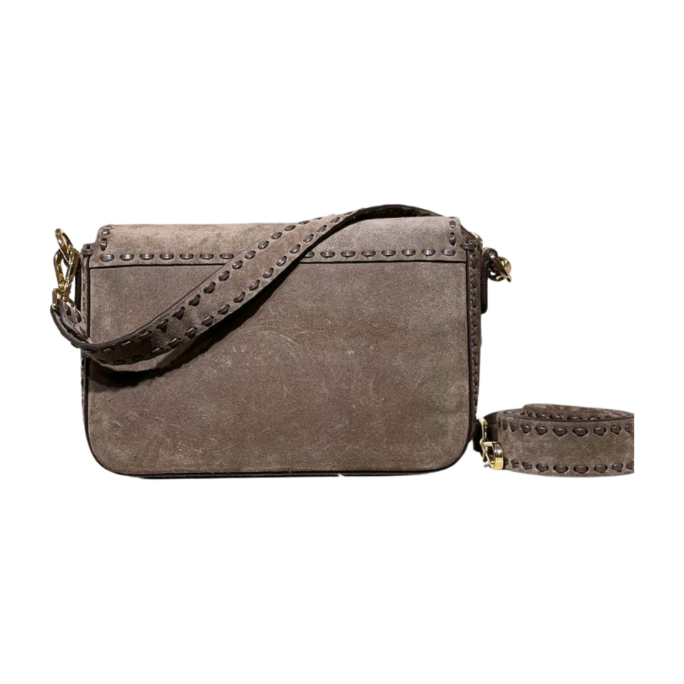Crossbody bag 8596 hakiki süet deri vizon