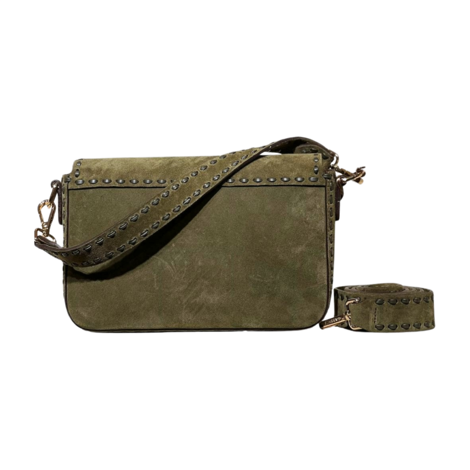 Crossbody bag 8596 hakiki süet deri haki