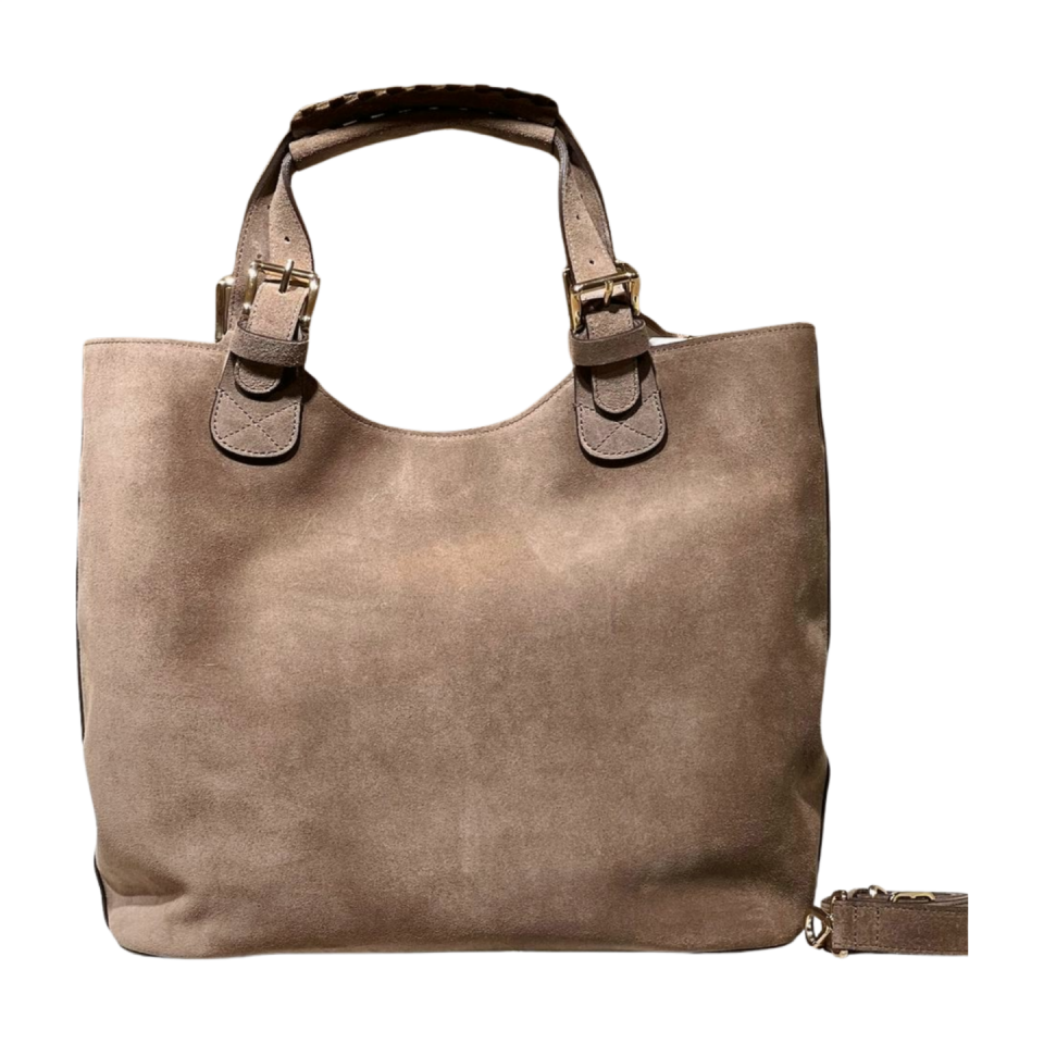 Tote bag 8614 süet deri vizon