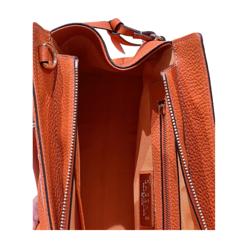 Baguette bag 8628(B) dana derisi turuncu