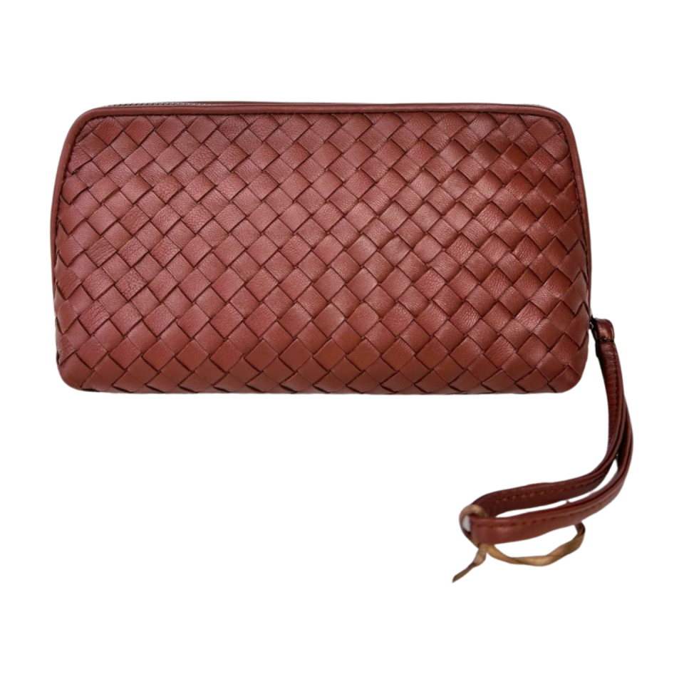 wristlet Bag 4001 hakiki deri kahve