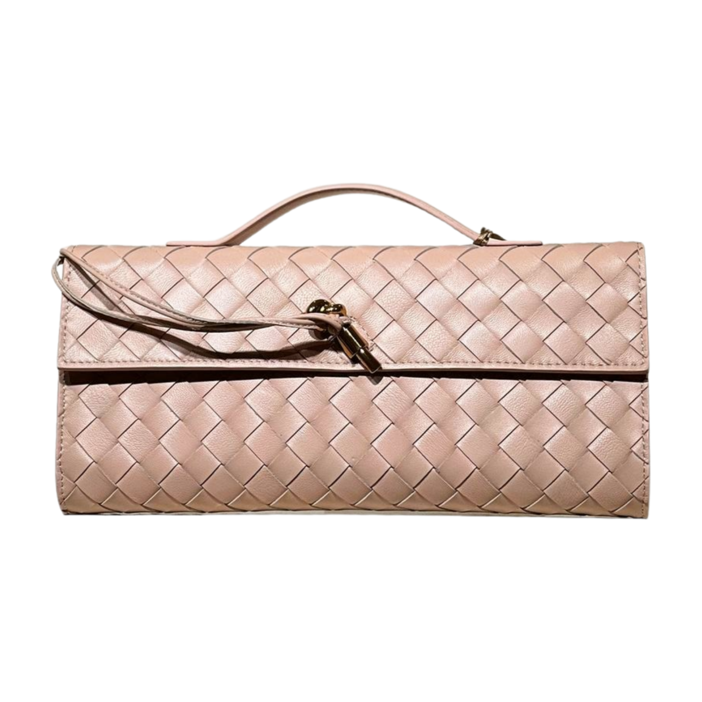 Clutch bag 4028 hakiki deri pudra