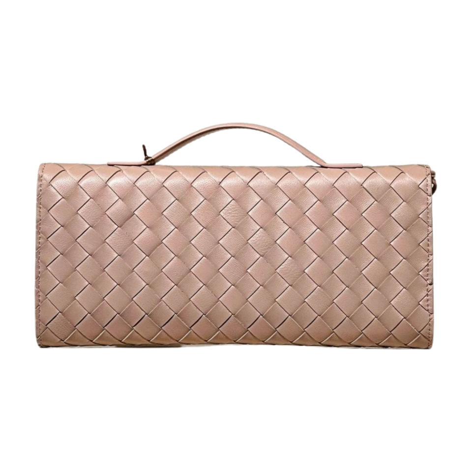 Clutch bag 4028 hakiki deri pudra