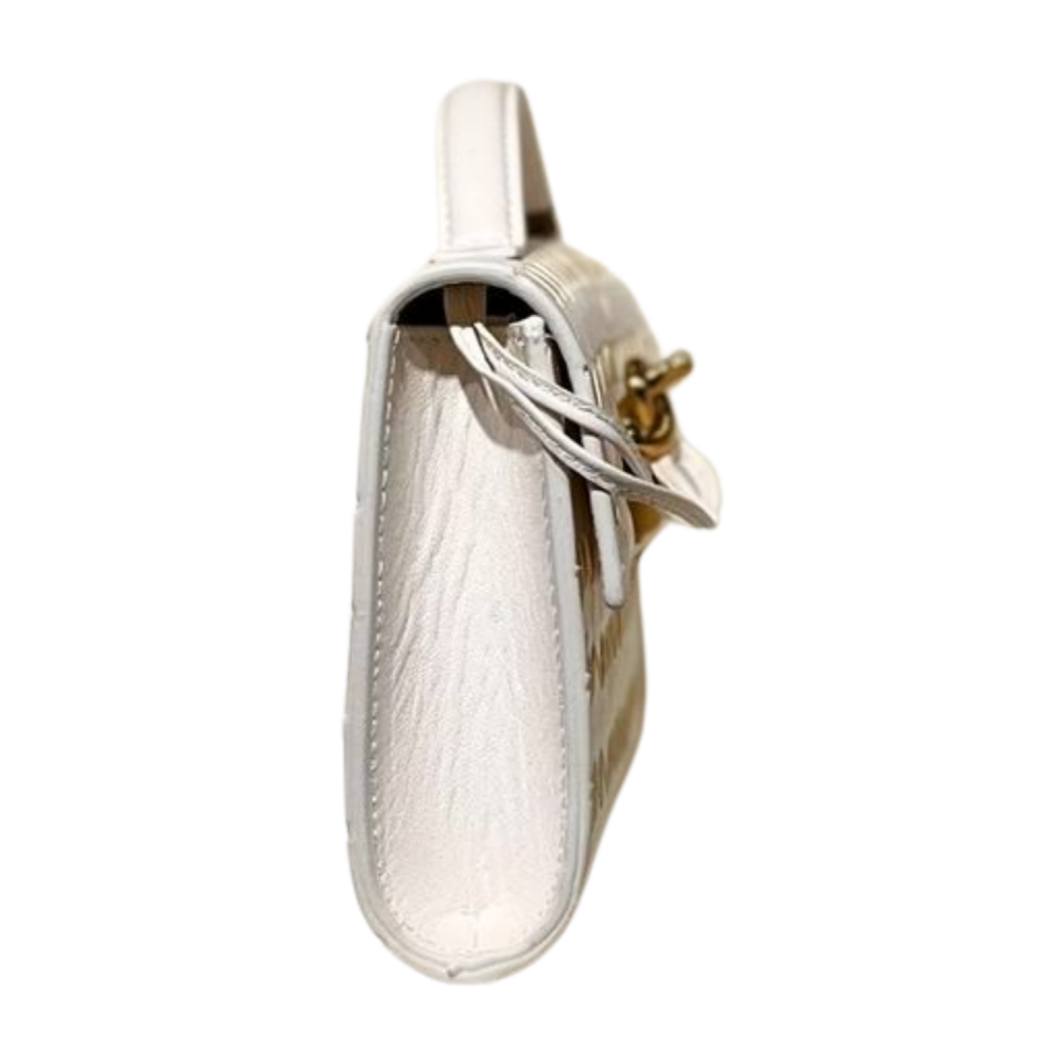 Clutch bag 4028 hakiki deri beyaz