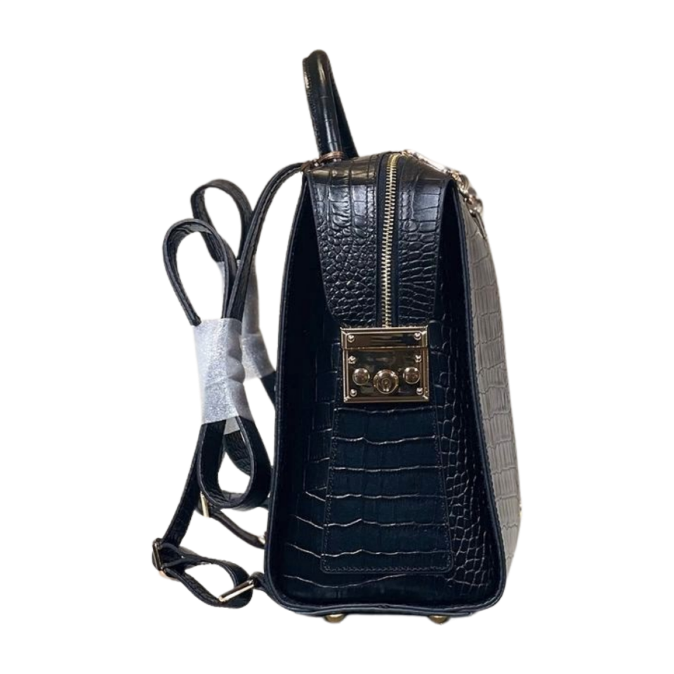 Backpack 8345 dana derisi kroko/siyah