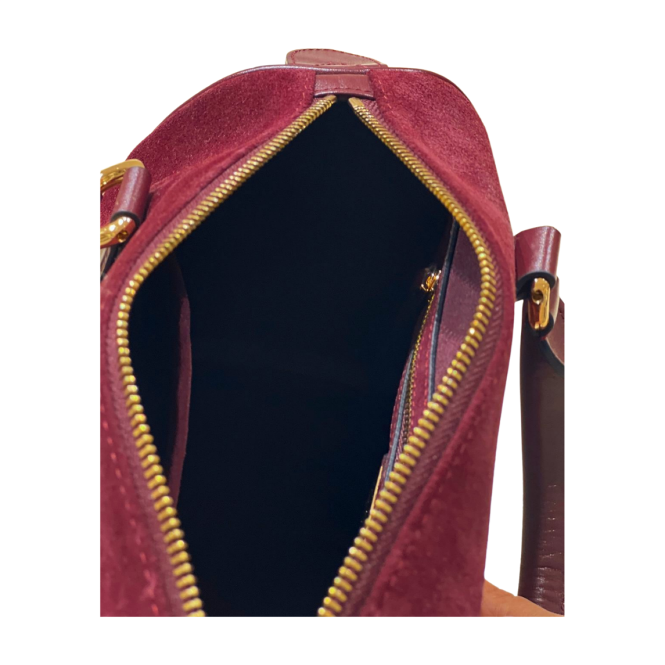 Barrel bag 8591 süet deri bordo