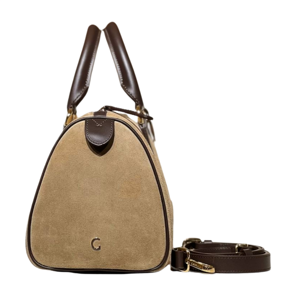 Barrel bag 8591 süet deri bej