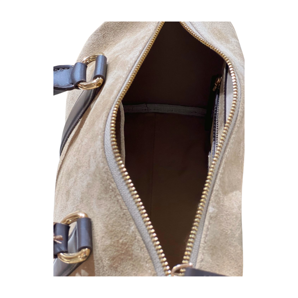 Barrel bag 8591 süet deri bej
